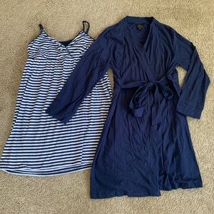 Oh Baby by Motherhood Nursing Gown + Robe Set